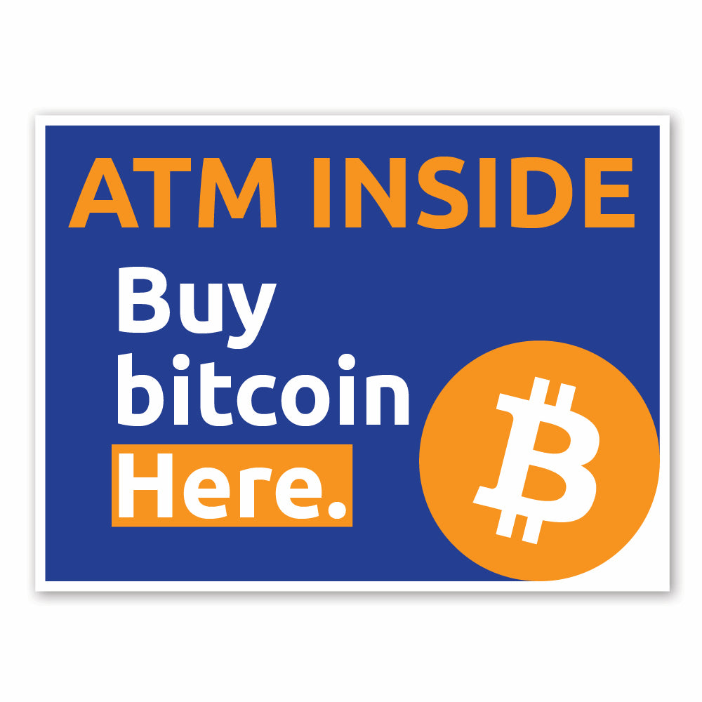 Coroplast ATM Inside yard or hanging sign. Available in two sizes.